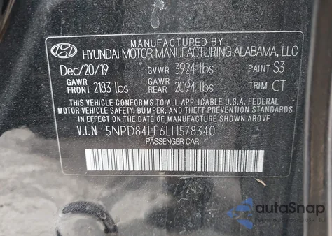 2020 Hyundai Elantra Value Edition из США, поврежденный, VIN 5NPD84LF6LH578340